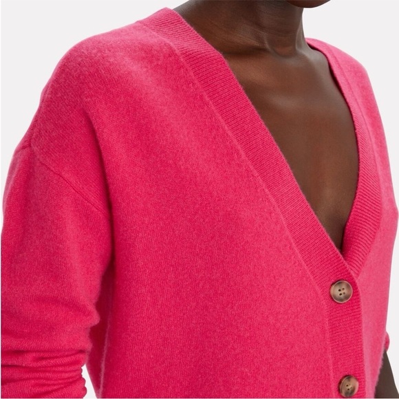 INTERMIX Roya Cashmere Pink Cardigan Sweater Button Down Long Sleeves Size Small - Picture 3 of 11